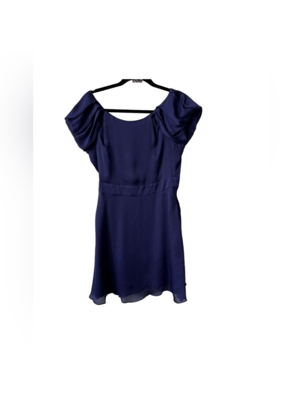 BCBGeneration Elegant Purple Dress with puff flutter cap sleeves low back size 4